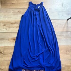 Chico's Cobalt Blue Midi Dress with Fringe Hem